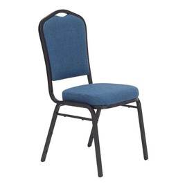 Pemberly Row 37" Metal and Fabric Stack Chair in Natural Blue/Black Sandtex