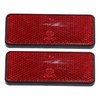 X AUTOHAUX 2 Pcs 87.5mm Red Universal Rectangular Reflective Warning