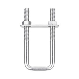 TOP-VIGOR 3 sets M8 Square U-Bolts, 32mm Inner Width 100mm Length 304 Stainless Steel U-Bolts with Nut, Plate for Building Installations Mechanical Parts Connection Cehicles Ships