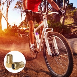 TCPENG® 4 PCS Presta to Schrader Bike Valve Adaptor, Brass Bike Pump Adapter Converter, Rubber Inner Ring, Inflate Bike Tyre with Standard Pump or Air Compressor