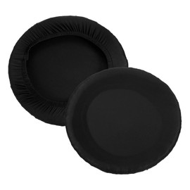 PATIKIL 9.5" Round Bar Stool Cover, 2 Pack Washable Elastic Stool Cushion Cover for Diameter 11"-14" Chair, Black