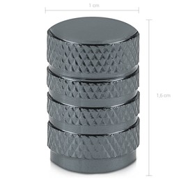 Kwmobile 5x Car Valve Caps Cover – Schrader Car Valve Metal Caps – Car, Bike, Motorcycle, Valve Cover in Black