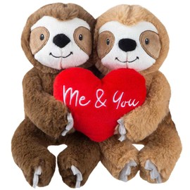 VFM - Sloth Valentines Teddy, Soft Toy, You And Me Couple Sloth Plush Toy, Sloth Gifts, Your Partner will Love this Classic Zoo Animal 20cm x 18cm