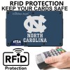North Carolina Tar Heels Engraved Titanium Carbon Fiber RFID Blocking