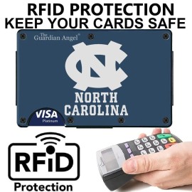 North Carolina Tar Heels Engraved Titanium Carbon Fiber RFID Blocking Wallet D7