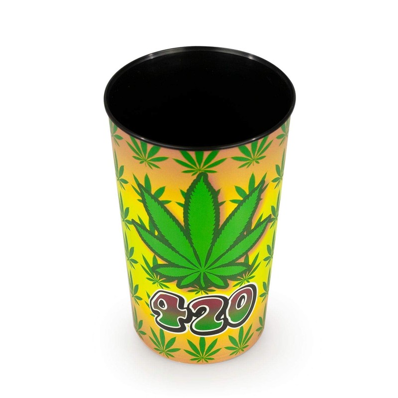 JUST FUNKY 32oz Tall Insulated Tumbler Features a Pot Leaf