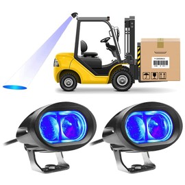 Dinfu 20 W LED Blue Forklift Light, 2 Pieces Warehouse Safety Warning Light 12-80 V Blue Light Warning Light Warehouse Pedestrian Area Headlight