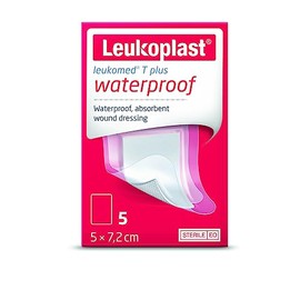 Leukoplast Leukomed T Plus Waterproof Dressings - Soft, Comfortable Waterproof Wound Dressings - 5cm x 7.2cm 5pcs