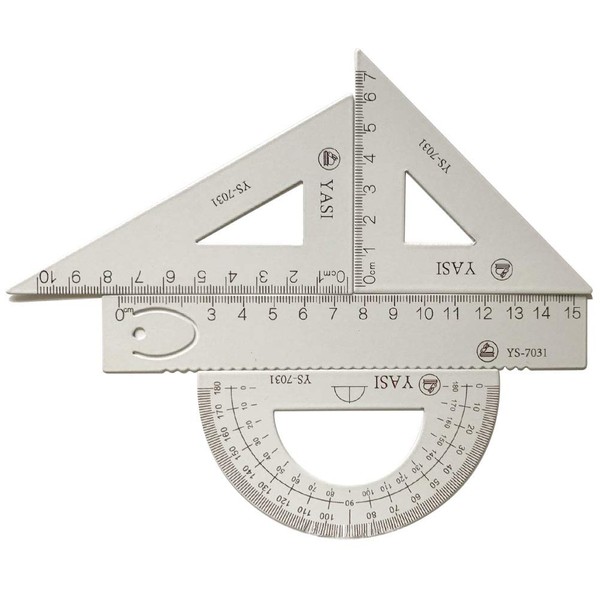 LATERN 4 Pieces Math Geometry Tool Aluminum Alloy Triangle Ruler