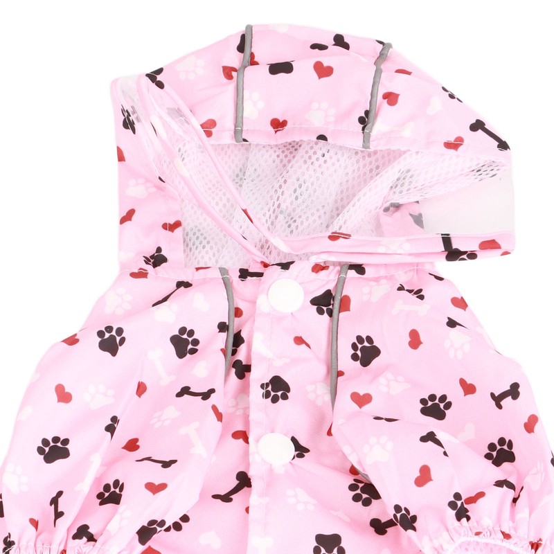 Reflective Puppy Raincoat Jacket Waterproof Breathable Cute Pattern Pet Dog