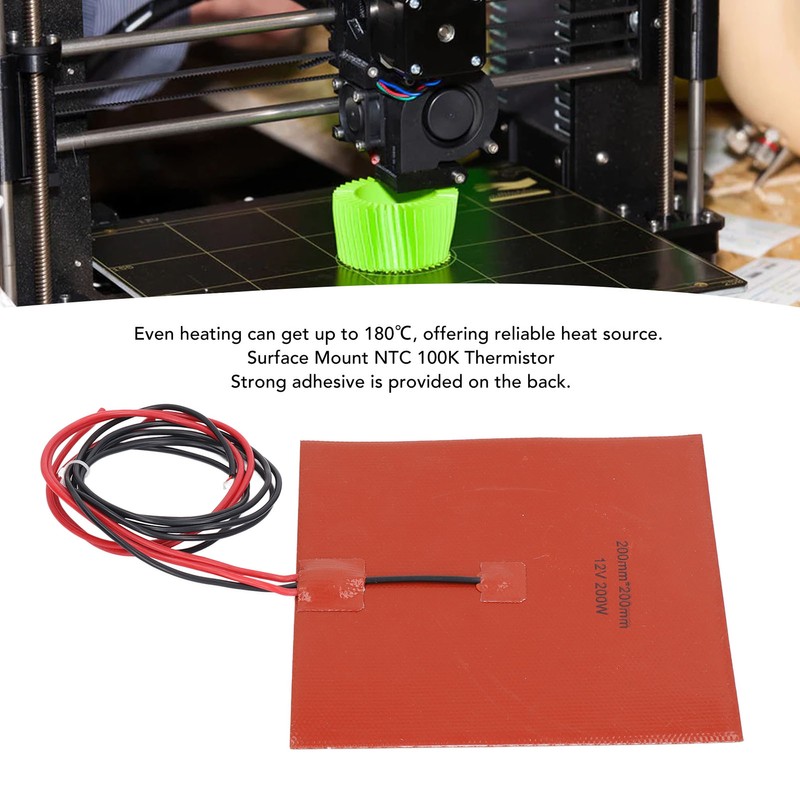 Silicone Heater Pad Heating Mat 180℃ 200x200mm 200W Accessory for