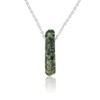 Green Kyanite Small Slab Necklace in Stainless Steel