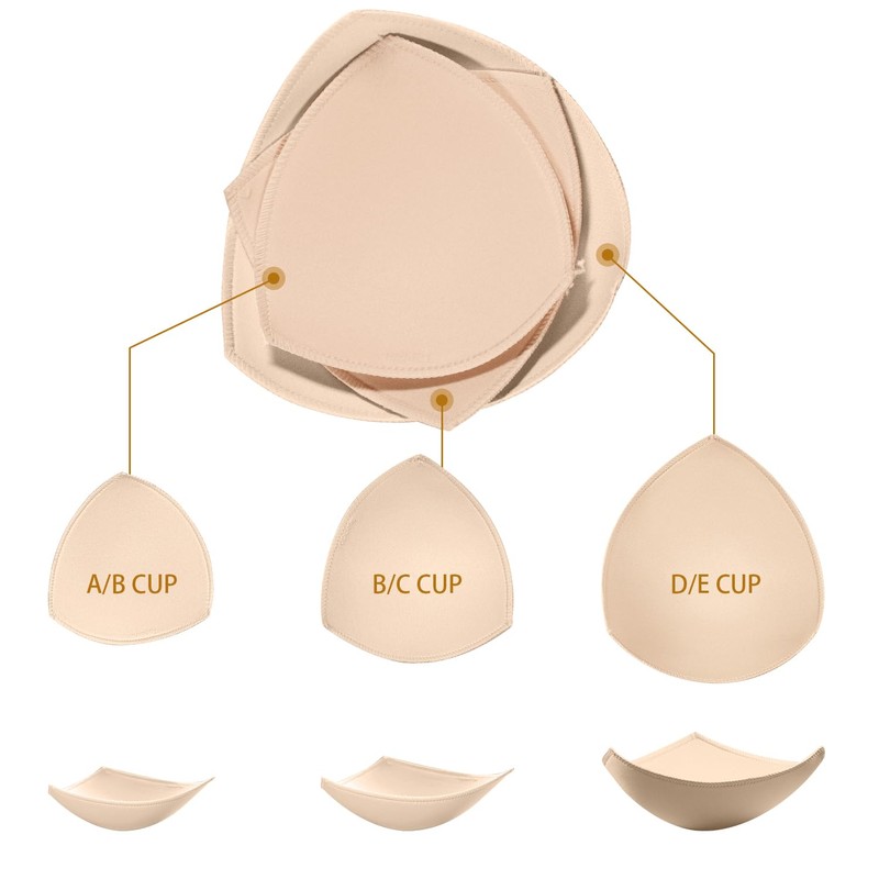 TopBine Bra Pads Inserts (3 Pairs D/E 3 Color, D/E)