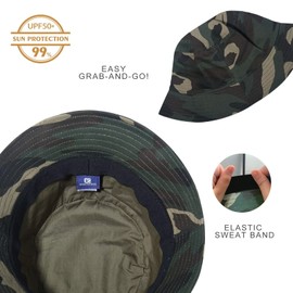 GADIEMKENSD Cotton Bucket Hat for Women Summer Beach Sun Protection Bucket Hats for Men Trendy Lightweight Packable Outdoor Travel Hat for Golf Hiking Fishing Camping Camo Army Green