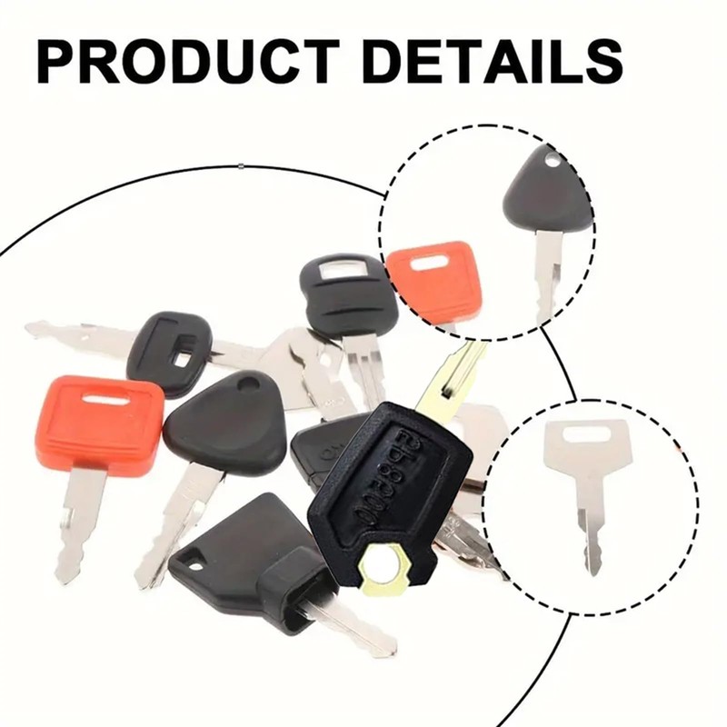 18 Construction Machines Universal Ignition Key Set for Engine Start