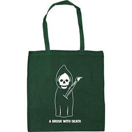 Hippowarehouse A brush with death Tote Shopping Gym Beach Bag 42cm x38cm, 10 litres