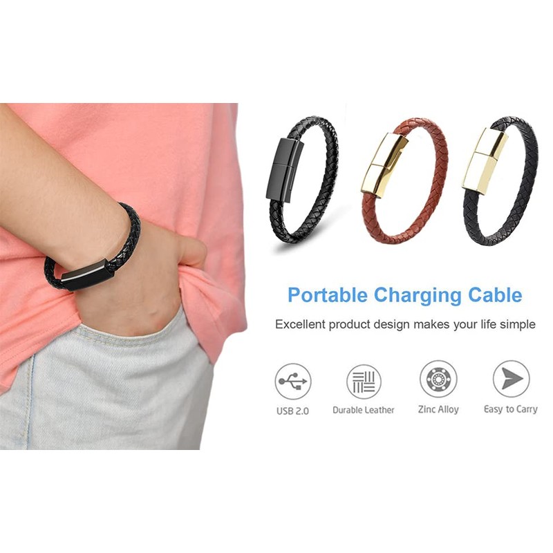 GeeBracelet Black Lightning Charging Cable