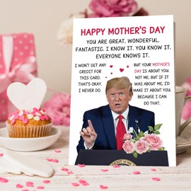 Funny Trump Mothers Day Card for Mom, Sweet Mothers Day Gifts for Her Wife, Humor Mother's Day Cards Gifts for Women Grandma, Women Mothers Day Gifts