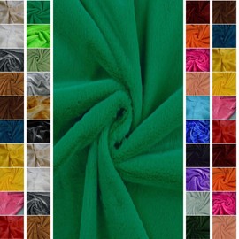 StoffBook Grass Green Faux Fur Rabbit Plush Material Fabric, d231