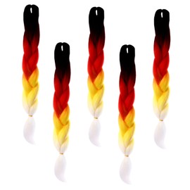 Baluue 5pcs Gradient Color Braid Hair Accessories for Girls Synthetic Faux Braid Hair Extensions Eye-catching Headdress for Daily Wear Parties and Special Occasions