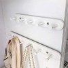 Kelendle Extendable Sliding Wardrobe Hook Rail with Hardware Pull Out