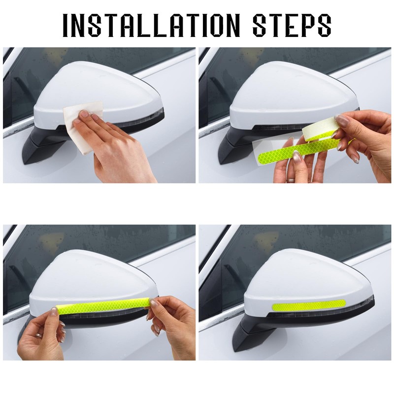 RUIANTE 2Pc Rearview Mirror Reflectives Stickers for Car Trunk SUV
