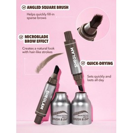 SHEGLAM Brow-Fection Angled Brush & Dip Upgraded Microblading Eyebrow Pen Long Lasting Waterproof Easy To Color-Taupe