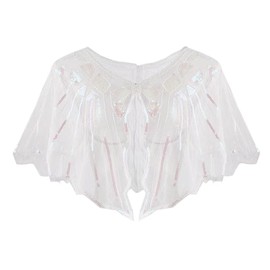 Bacophy 1920s Shawl Wraps Beaded Sequin Deco Evening Cape Bridal Shawl Bolero Flapper Cover Up