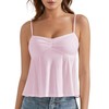 OMKAGI Cute Peplum Camisole Tops for Women Built in Bra