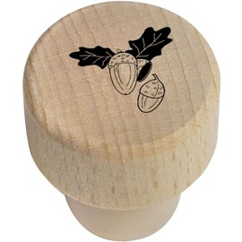 19mm 'Oak Leaves & Acorns' Wooden Bottle Stopper/Cork (BS00028598)