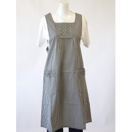 Atsuko Matano 28361 Popular Brand Apron with Embroidered Flowers on the Chest, Cute Apron (Housewear 28361) (Green)