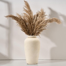 Vaseking Large Ceramic Rustic Vase, 11 inch Minimalist Decorative Vase, Farmhouse Tall Vase for Home Decor, Living Room, Shelf Decor, Enterway, Table Decoration, White