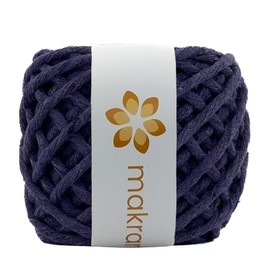 MAKRAMA Hilaza de Algodón 4mm Macramé Mini 150gr Colores (Morado Oscuro)
