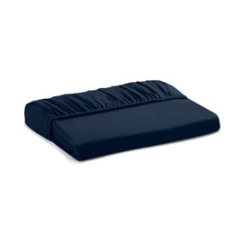 Linen Home Washed Cotton Percale Fitted Sheet King Size, Navy Blue, 1 Deep Pocket Fitted Sheet, Crisp and Cool Strong Bed Linen, 78"X80"+14"