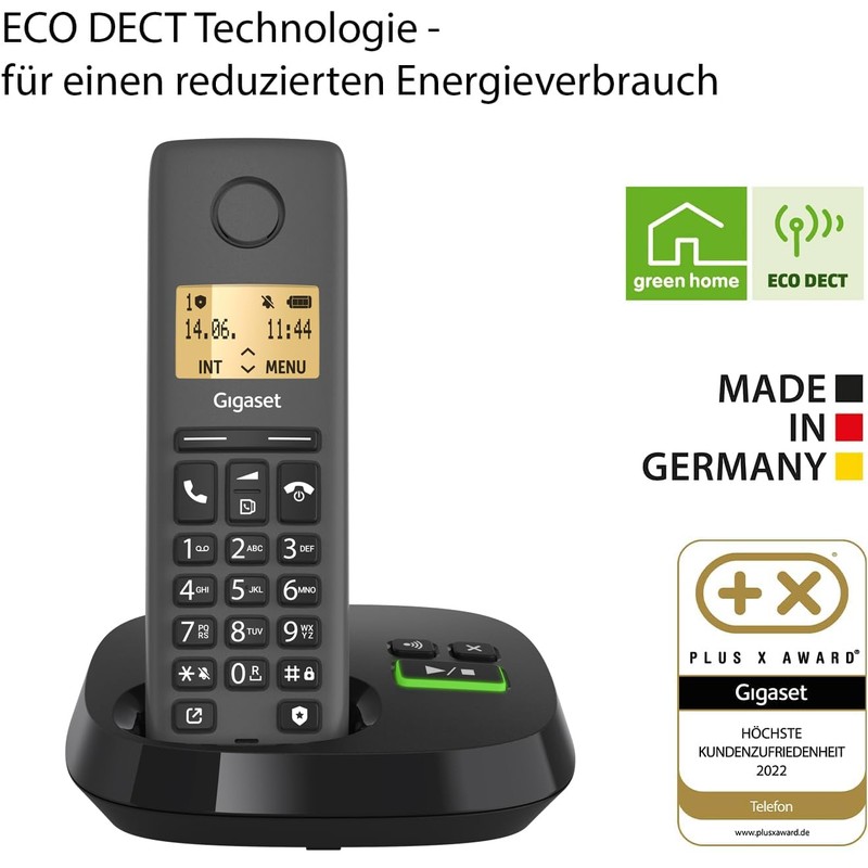 Gigaset Pure 120A Cordless DECT Telephone with Answering Machine -