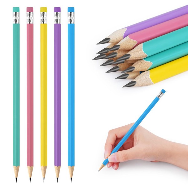 AUAUY Pencils #2 HB, 12Pcs Wood-Cased Pencils with Eraser, Number