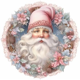 Santa Christmas Vintage Pink Vinyl Decal Stickers Colour zx948