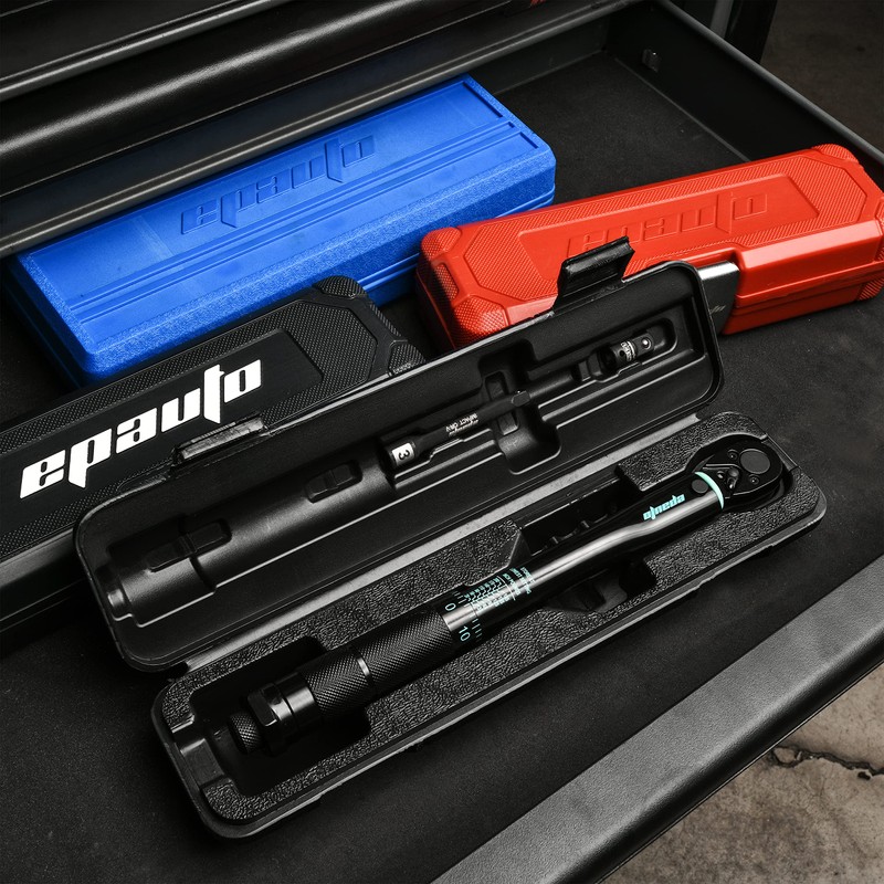 EPAuto 1/4-Inch Drive Click Torque Wrench, Black, 20-200 in.-lb.