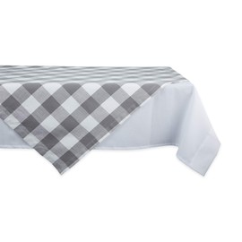 DII CAMZ11459 Gray & White Buffalo Check Tabletopper Woven Tablecloth, 40X40 Table Topper,
