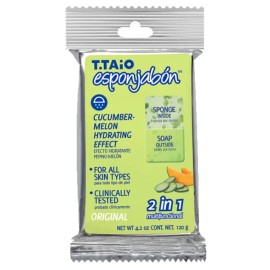 T. Taio  Esponjabon Cucumber Melon Exfoliating Sponge / Melon y Pepino 2 Pcs