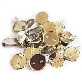 HAND ® 100 Pcs Round Backing/Silver Plate with Badge Pins/Name Badge Pins 19mmW