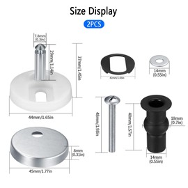 2 Pack Toilet Seat Hinges Fixings,Toilet Seat Fittings,Quick Release Toilet Seat Fixings,Universal Toilet Seat Hinges for WC Toilet Blind Holes