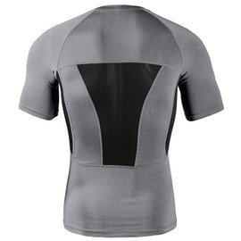 GINGTTO Performance Training Shirt Elastic Fitness Tee Shirts Tight Tee Shirt Man XL Light Grey