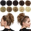 Messy Bun Hair Piece Scrunchy Bun Extensions Ash Blonde Synthetic