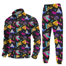 EVEDESIGN Track Suits Mens Set - Retro 80s and 90s costumes Outfits for Jogging, Skiing and Casual Wear - Sweat Suits for Men
