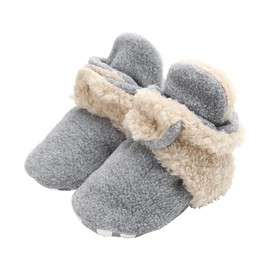Unisex Newborn Baby Booties Baby Girls Stripe Boots Soft Soles Infant Winter Warm Fleece Cozy Socks Shoes 0-6 Months B14