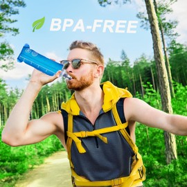 Pack of 2 TPU Soft Flask 500 ml - BPA-Free Foldable Water Bottle - Reusable Water Bottle for Running, Hiking, Cycling, Jogging, Outdoor, Hydration Backpack