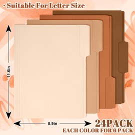 Whaline 24 Pack Terracotta File Folders Letter Size 4 Colors Gradient Terracotta File Pockets with 1/3 Cut Tab for Home Office Classroom Supplies, 8.9 x 11.6 Inch