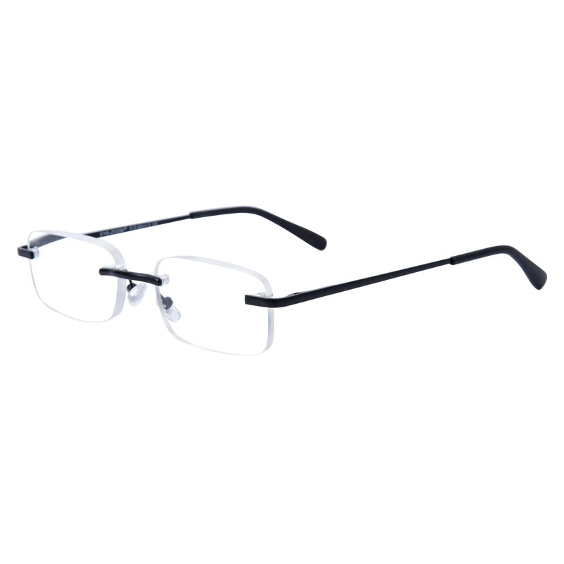 EYE ZOOM 3 Pack Classic Rectangluar Metal Frame Rimless Reading