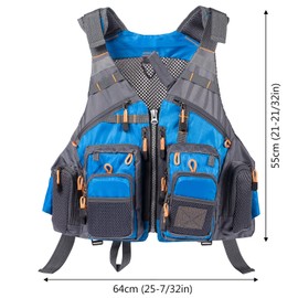 Bassdash Fishing Vest, Fishing, Mesh, Outdoor Tops, Multi-functional Vest, Unisex, One Size Fits Most